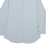 Womens Plain Shirt Blue Viscose Long Sleeve S