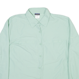 PATAGONIA Womens Plain Shirt Green Nylon Long Sleeve UK 12