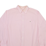 LACOSTE Mens Shirt Red Striped Long Sleeve XL