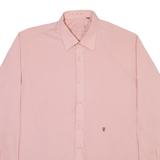 POSEIDON Mens Plain Shirt Pink Long Sleeve M