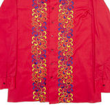 CMTIAL Mens Shirt Red Floral Long Sleeve M