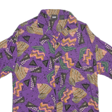 PULL & BEAR Mens Shirt Purple Geometric XS