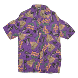 PULL & BEAR Mens Shirt Purple Geometric XS