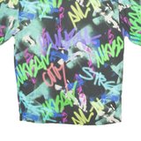 PULL&BEAR Graffiti Mens Shirt Green Crazy Pattern S