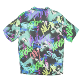 PULL&BEAR Graffiti Mens Shirt Green Crazy Pattern S