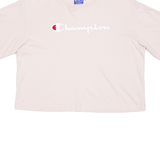 CHAMPION Cropped Womens T-Shirt Pink XS