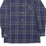 MASTER SHIRT Mens Shirt Blue Plaid Long Sleeve M