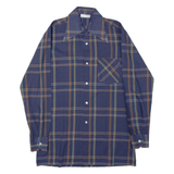 MASTER SHIRT Mens Shirt Blue Plaid Long Sleeve M
