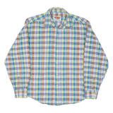 MUZZO CLUB Mens Shirt Blue 90s Check Long Sleeve M