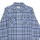 LEE Womens Shirt Blue Check Long Sleeve XS