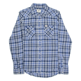 LEE Womens Shirt Blue Check Long Sleeve XS