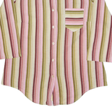 CREATION SUISSE Sheer Womens Shirt Pink 90s Striped 3/4 Sleeve M