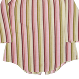 CREATION SUISSE Sheer Womens Shirt Pink 90s Striped 3/4 Sleeve M
