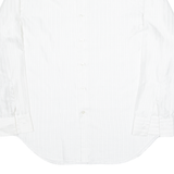 Mens Formal Shirt Cream Striped Long Sleeve L