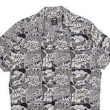 FSBN Pop Art Mens Shirt Grey Crazy Pattern M