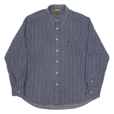 TIMBERLAND Mens Shirt Blue Spotted Long Sleeve XL