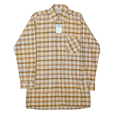 MARSUM Mens Shirt Beige Check Long Sleeve S