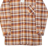 MARSUM Mens Shirt Orange Check Long Sleeve S