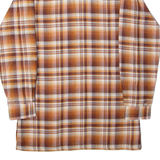 MARSUM Mens Shirt Orange Check Long Sleeve S