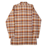 MARSUM Mens Shirt Orange Check Long Sleeve S