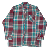 Mens Shirt Red Check Long Sleeve L