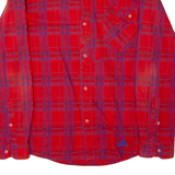 ADIDAS Mens Shirt Red Check Long Sleeve M