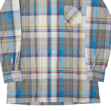 MARSUM Mens Shirt Blue Herringbone Long Sleeve M