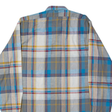 MARSUM Mens Shirt Blue Herringbone Long Sleeve M