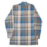 MARSUM Mens Shirt Blue Herringbone Long Sleeve M