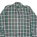 BREMO Mens Shirt Green Check Long Sleeve L