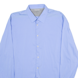 CALVIN KLEIN Extreme Slim Fit Mens Plain Shirt Blue Long Sleeve L