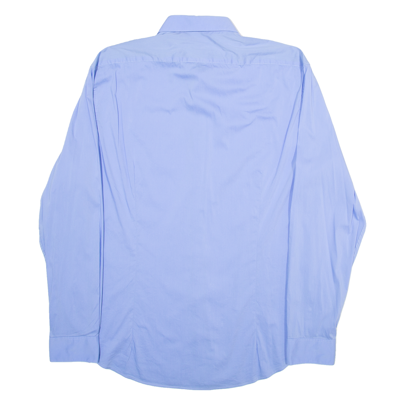 CALVIN KLEIN Extreme Slim Fit Mens Plain Shirt Blue Long Sleeve L