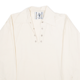 INNES & CROMB LTD Mens Plain Shirt Cream Long Sleeve S