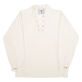 INNES & CROMB LTD Mens Plain Shirt Cream Long Sleeve S