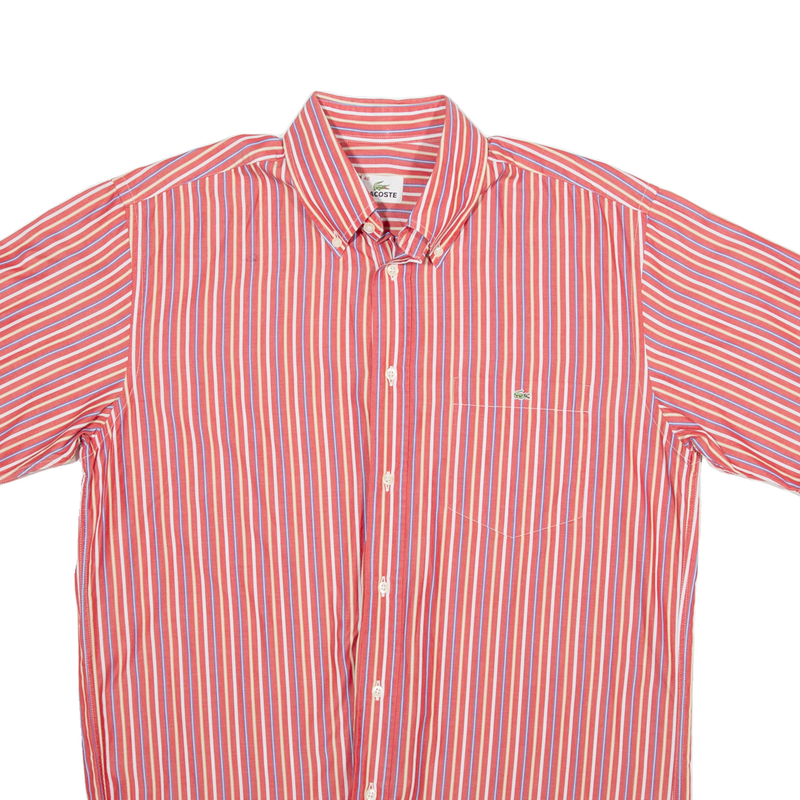 LACOSTE Mens Shirt Red Striped M