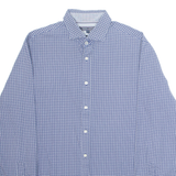 TOMMY HILFIGER New York Fit Mens Shirt Blue Crazy Pattern Long Sleeve M