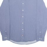 TOMMY HILFIGER New York Fit Mens Shirt Blue Crazy Pattern Long Sleeve M