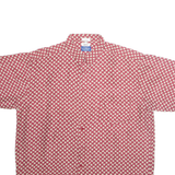 GARRY Mens Shirt Red Viscose Crazy Pattern XL