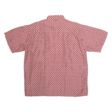 GARRY Mens Shirt Red Viscose Crazy Pattern XL
