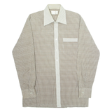 Mens Shirt Brown Check Long Sleeve L