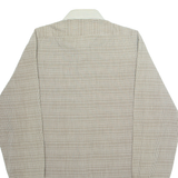 Mens Shirt Brown Check Long Sleeve L