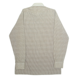 Mens Shirt Brown Check Long Sleeve L