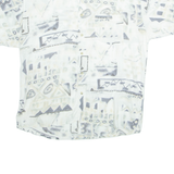 MANTONI Mens Shirt White Crazy Pattern XL