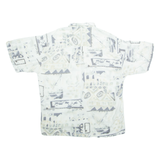 MANTONI Mens Shirt White Crazy Pattern XL