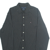 TOMMY HILFIGER Custom Fit Mens Shirt Black Check Long Sleeve XS
