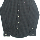 TOMMY HILFIGER Custom Fit Mens Shirt Black Check Long Sleeve XS