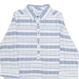 COLUMBIA Womens Shirt Blue Striped 3/4 Sleeve M