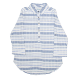COLUMBIA Womens Shirt Blue Striped 3/4 Sleeve M