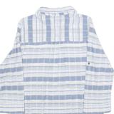 COLUMBIA Womens Shirt Blue Striped 3/4 Sleeve M
