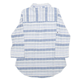 COLUMBIA Womens Shirt Blue Striped 3/4 Sleeve M